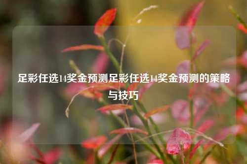 足彩任选14奖金预测足彩任选14奖金预测的策略与技巧
