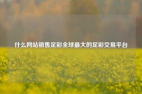 什么网站销售足彩全球最大的足彩交易平台