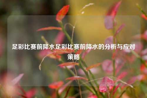 足彩比赛前降水足彩比赛前降水的分析与应对策略