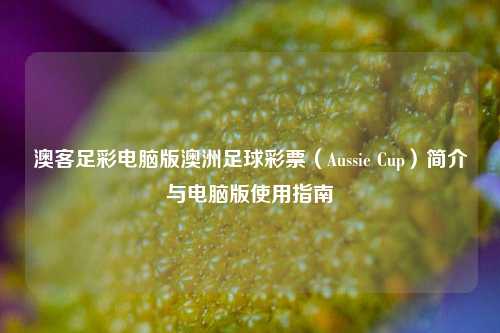 澳客足彩电脑版澳洲足球彩票（Aussie Cup）简介与电脑版使用指南