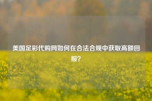 美国足彩代购网如何在合法合规中获取高额回报？