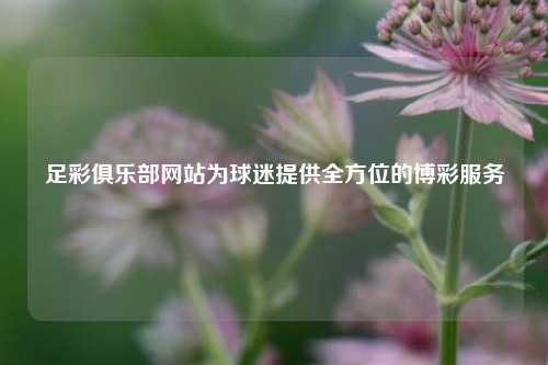 足彩俱乐部网站为球迷提供全方位的博彩服务