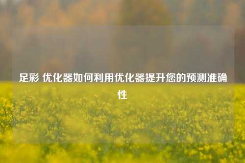 足彩 优化器如何利用优化器提升您的预测准确性