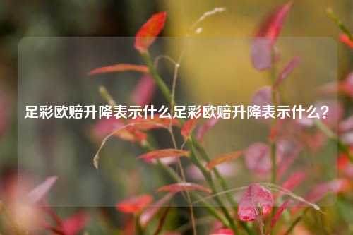 足彩欧赔升降表示什么足彩欧赔升降表示什么？