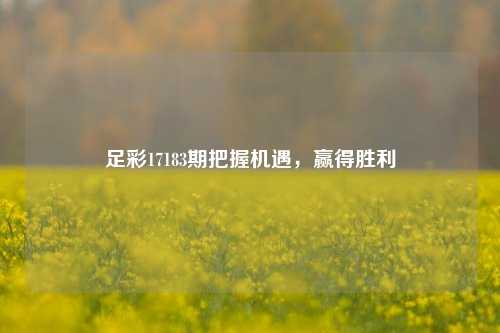 足彩17183期把握机遇，赢得胜利